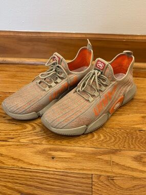 Ecko Unlimited Men's Knit Sneakers in Tan and Orange